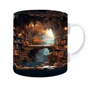 Taza de estantería - Vaso de té bibliófilo, vasos de cerámica | Conveniente taza de café para libros, taza portátil para amantes de los libros, vaso de té, taza literaria de 350 ml, recipiente de