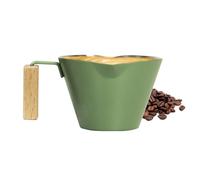 Taza de extracción de espresso de 100 ml, taza medidora de café espresso | jarra de acero inoxidable doble de acero inoxidable con vertedor, vaso medidor de metal con vertedor, vaso vertedor para té