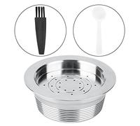Taza de filtro de cápsula de café reutilizable, accesorios para máquina de café de acero inoxidable, kit de DIY con cuchara de cepillo para máquina de café expreso MIO