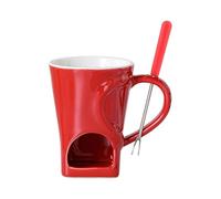 Taza De Fondue | Cerámica Resistente Al Calor Antiadherente,Derretidor De Chocolate Hecho A Mano Con Soporte Para Vela | para Vacaciones Cumpleaños Bodas Hogar Oficina Noche de Cita Postre Caramelo Qu