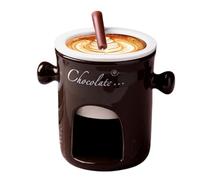 Taza de fondue de cerámica genérica - Taza de chocolate de cerámica, pequeña olla de fondue, elegante servicio de postre, material resistente al calor | Accesorio de mesa perfecto para PIQ
