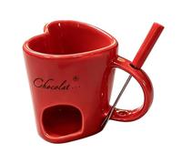 Taza de Fondue de Chocolate Calentador Reutilizable de Cerámica de 200 ml | Set de taza para derretir chocolate para Caramelo, Mantequilla, Queso, de Cine, Boda, Amigos y Fiesta
