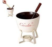 Taza De Fondue De Chocolate,con Tenedor Cerámica Accesorios de Cocina | Juego De Copas De Fondue Dulce Y Pequeños Ollas,para Navidad Cumpleaños Fiesta Camping Picnic Casa Mantequilla Queso Ca