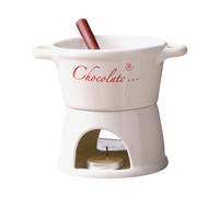 Taza de fondue de chocolate | Kit de tazas de cerámica para fondue dulce de 330 ml | Juego de ollas para derretir chocolate con tenedor | Calentador de postre para, queso, mantequilla |