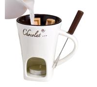 Taza de fondue de chocolate - taza de fusión de cerámica, inmersión personal | Accesorios tenedor resistente al calor inclusión dulce regalo ideal romántico configuración postre noche chocolate queso