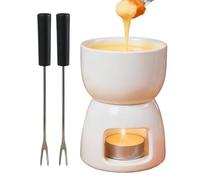 Taza de Fondue | Olla de cerámica con 2 tenedores | Taza de chocolate Fondant 150 ML,para Fondue de queso postre Bebida Cena Boda Fiesta Fiesta Cumpleaños