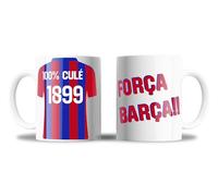 Taza de Fútbol Barcelona para aficionados del Barcelona 100% CULÉ - Regalo original Taza Equipo de Fútbol | Taza de Cerámica 355ml