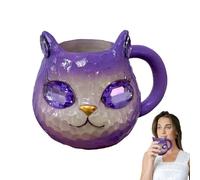 Taza de gato - 340 ml de resina mineral, linda taza de café con cara de animal, vajilla de geoda hecha a mano, decoración para el hogar, cocina, sala de estar, taza para bebidas calientes y frías