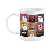 Taza de gato, 350 ml, mango antideslizante, lindo vaso - Divertidas tazas de café de animales - para té, bebida, amigos, niños, hombres, cumpleaños, vacaciones, fiesta, hogar, oficina, escuela