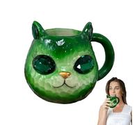 Taza de gato genérica | Taza de té en forma de linda con piedras preciosas de resina, decoración felina hecha a mano en resina para salón cocina
