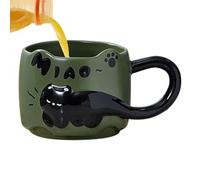 Taza de gato - Linda taza cerámica apilable para desayuno, café dibujos animados divertidos | Vajilla novedosa ideal té, cocina, niñas, mamá, papá, hogar, oficina, , uso diario, idea regalo, ama