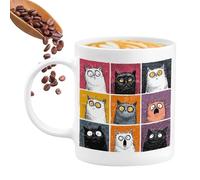Taza de Gatos, Linda Decoración de Escritorio de Animales de Cerámica, Taza De Café Y Taza De Té Con Diseño De Gato | Para Té Agua Leche Bebidas Calientes Y Frías Niños Adultos Cumpleaños Hogar