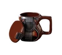 Taza de guitarra - 500 ml taza para beber con capacidad y tapa | Cerámica 3D - para té Navidad Café Mujeres Hombres Estantería de viajes acuáticos