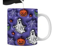 Taza de Halloween genérica - Cerámica, Pumpkin Ghost Pattern Milk Cup 12oz Spooky Novelty Coffee Cup | Tazas De Halloween, Contenedor De Café Ghost Pumpkins, Suministros De Fiesta Para Decoraciones De