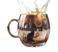 Taza De Halloween: Material De Vidrio Con Un Diseño Lindo Pintado Y Espeluznante, Taza De Café Resistente A Alto Nivel | Drinkware Versátil Para El Bar De Cocina En El Hogar Lugar De Trabajo Adultos J