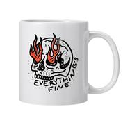 Taza De Halloween - Taza De Café De Cerámica Con Patrón De Calavera | Taza De Beber Va Todo Bien | Taza De Café Horror Especttral | Vasos Góticos De Halloween | Tazas De Chocolate Caliente Para Caf