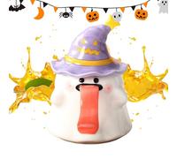Taza de Halloween, taza de cerveza, taza fantasma, cerámica con lid, alta temperatura, Fired, Halloween Party or Movie Night, 3,46 x 2,76 pulgadas, color morado y negro, naranja, 1 pieza, 450 ml