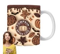 Taza De Halloween - Taza De Patrón De Calabaza Fantasma, De Cerámica 12oz | Lindo Diseño Que Se Destaca Como Una Decoración Del Lugar De Fiesta, Perfecto Para Bebidas Calientes Y Café, Esta