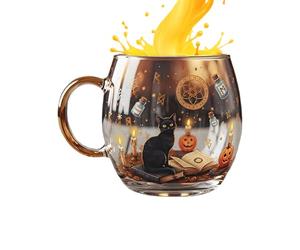Taza De Halloween | Tazas De Café De Vidrio Embrujado | Spooky Drinkware Beverage Contenedores | Suministros De Para El Hogar, Granja, Apartamento, Hotel | Accesorios De Cocina De Mesa Para
