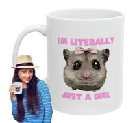 Taza de hámster: café de cerámica de 350 ml y 11 oz, diseño divertido de hámsters tristes, regalo de humor novedoso, apta para microondas y lavavajillas, taza única para coleccionistas de memes |