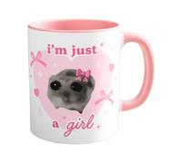 Taza de hámster con diseño de hámster triste - Bowtie - Taza de cerámica divertida de 350 ml para las mañanas de risa, tazas de café que hacen reír a todos, para los amantes del café