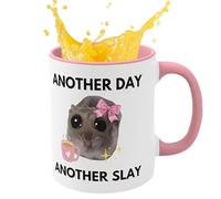 Taza de hámster | Taza de cerámica divertida adornada con corbatín | Taza divertida de 350 ml para mañanas llenas de risas, tazas de café que hacen reír a todos, para los entusiastas del café