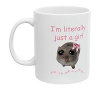 Taza de hámster triste - Taza de café divertida de 325 ml, diseño de hámster de cerámica, vasos para inducir risas, taza peculiar para mascotas tristes, regalo para escritorio, lugar de humor, rincón