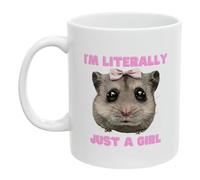 Taza de hámster triste - Taza de café divertida de 325 ml, diseño de hámster de cerámica, vasos para inducir risas, taza peculiar para mascotas tristes, regalo para escritorio, lugar de humor, rincón