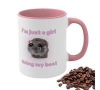 Taza de hámster triste | Taza de cerámica hilarante con pajarita - Taza divertida de 350 ml para mañanas llenas de risas, tazas de café que hacen reír a todos, para los entusiastas del café