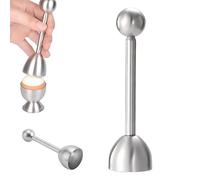 Taza de huevo, Tocador de huevo con carcasa de acero inoxidable, taza de huevo duro, abridor de huevo con mecanismo vibratorio, herramienta de cocina elegante para abrir huevos duros y cascaras, fácil