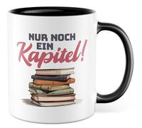 Taza de lectura, regalo con texto en alemán "Nur noch ein Kapitel!, Kaffeasse Buchwurm Bücher lesen Hobby, Geschenkidee Bücherfan Buchlieber Kaffee-Becher Witztasse