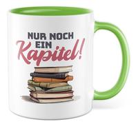 Taza de lectura, regalo con texto en alemán "Nur noch ein Kapitel!, Kaffeasse Buchwurm Bücher lesen Hobby, Geschenkidee Bücherfan Buchlieber Kaffee-Becher Witztasse