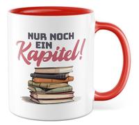 Taza de lectura, regalo con texto en alemán "Nur noch ein Kapitel!, Kaffeasse Buchwurm Bücher lesen Hobby, Geschenkidee Bücherfan Buchlieber Kaffee-Becher Witztasse