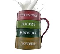 Taza de libro artístico - Taza creativa hecha a mano, contenedor colorido diseño cómodo | Vajilla de fantasía para bibliófilo Escritor Amateur De Lectura, Presente Decorativo Ideal Desayuno Oficina