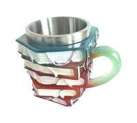 AWHAO Taza de Libro con Diseño 3D, Taza de Lectura para Amantes de Los Libros Y Escritores, Adecuada para Bebidas Frías O Calientes, Verde, tal como se describe