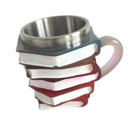 AWHAO Taza de Libro con Diseño 3D, Taza de Lectura para Amantes de Los Libros Y Escritores, Adecuada para Bebidas Frías O Calientes, Rosa, tal como se describe
