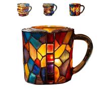Taza de libro pintada, taza de café con libros de lectura 3D pintados en 3D, taza de café única y colorida de acrílico divertida para decoración del hogar y la oficina, colección de regalos para