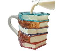 Taza De Libro - Taza De Libro Pintado | asse De Novela Apilada En 3D De 350 Ml, Copas De Cerámica Para Los Amantes De La Literatura, Oficina En Casa, Decoración De Lectura, Lectores