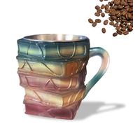 Taza de Libros Pintados, Painted Book Mug, Taza Libro Vintage, Taza de Café de Pila de Libros Único, Novedad 3D Libros Pintados Tazas de Café, Book Stack Coffee Cup, con Asa, para Cocina y Hogar