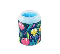 Taza de limpieza de patas de monstruos tropicales con diseño de dibujos animados tropicales, cepillo de silicona suave, esencial para todos los dueños de mascotas, gatos y perros
