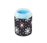 Taza de limpieza de patas reutilizable con diseño hexagonal de copo de nieve, blanco, rojo, negro, con cepillo de silicona, suave, esencial para todos los dueños de mascotas, gatos y perros