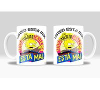 Taza de Lisa Simpsons graciosa con la frase Todo este maldito sistema esta mal | Lisa el sistema está mal - Cerámica 350ml