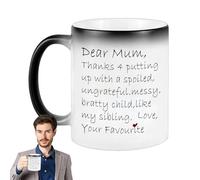 Taza de madrastra | Taza de café para el día de la madre con impresión de letras | La mejor taza de mamá, taza de café de cerámica de color cambiante para mamá mamá mamá madre