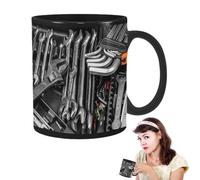 Taza de mecanizado - Taza de herramientas de gabinete, cerámica negra divertida | Gran capacidad, ideal para café, té, whisky, cerveza, e incluso sopa, perfecta para aficionados al bricolaje y