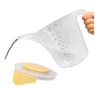 Taza de medición líquida - Cocina de 1500 ml Pucha de mezcla, jarra de filtro de fricción 'huevos, tazón de mezcla de gran capacidad | Herramienta de cocina todo útil para la panadería del café
