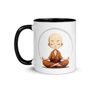 Taza de meditación Zen Relajación Serenidad Taza Yoga Paz Conciencia Espiritualidad Budismo Regalo Fiesta Cumpleaños Bienestar Calma Interior Monje Buda Mandala Mamá Madre (Bonze)