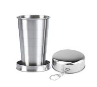 Taza de metal portátil genérica - 3,46 pulgadas Iņox | Taza plegable 304