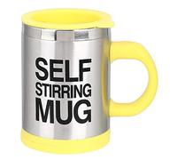 Taza de mezcla de café, taza de agitación de café automática eléctrica de acero inoxidable MAGT 400ml para uso doméstico(Amarillo)
