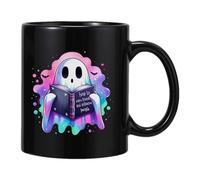 Taza de miedo, taza de calabaza, caldero mágico, amplia gama de usos, taza de cerámica negra de de 400 ml para bebidas calientes, taza de té de Halloween, uso de viaje, temporada de otoño