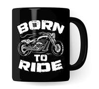 Taza de moto, Born to Ride Biker, regalo divertido, idea de regalo, taza de café, motociclistas, mujeres, hombres, café, negro